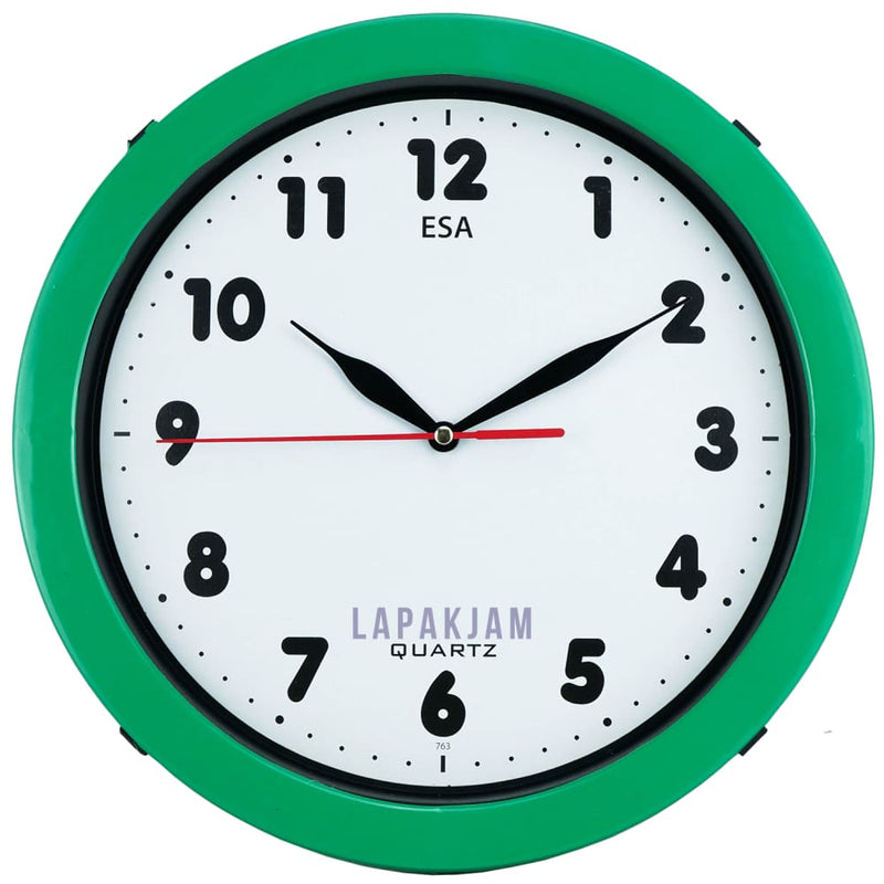 Jam Dinding Analog Custom Esa Hijau JDES848IJ