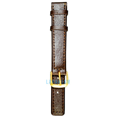 Tali Jam Tangan Kulit Alba AL-241-16 Ukuran 16 mm Coklat Tua