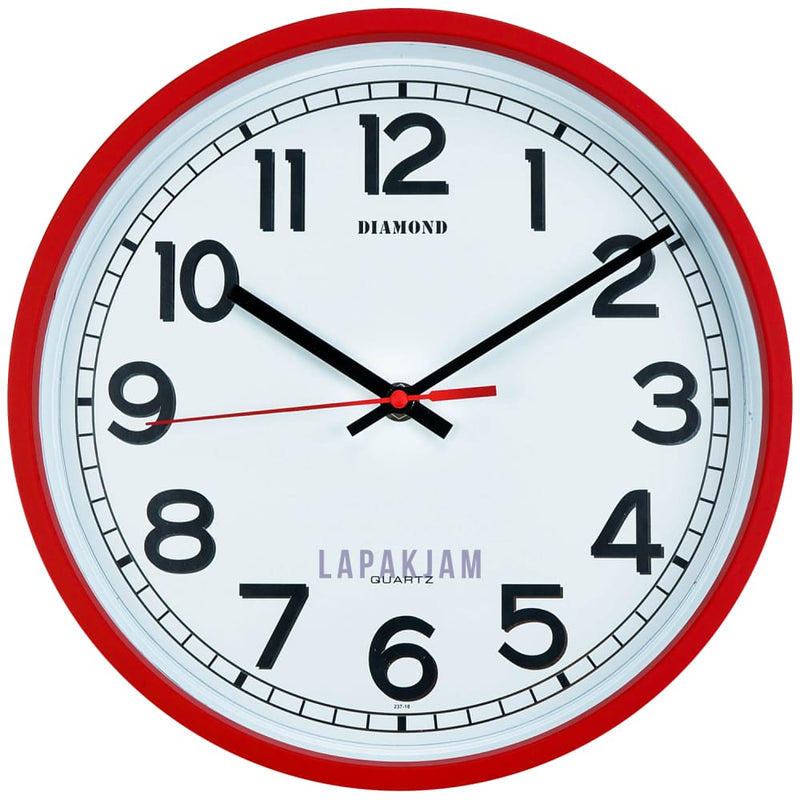 Jam Dinding Analog Polos Minimalis Diamond Merah JDDIM212-18MER