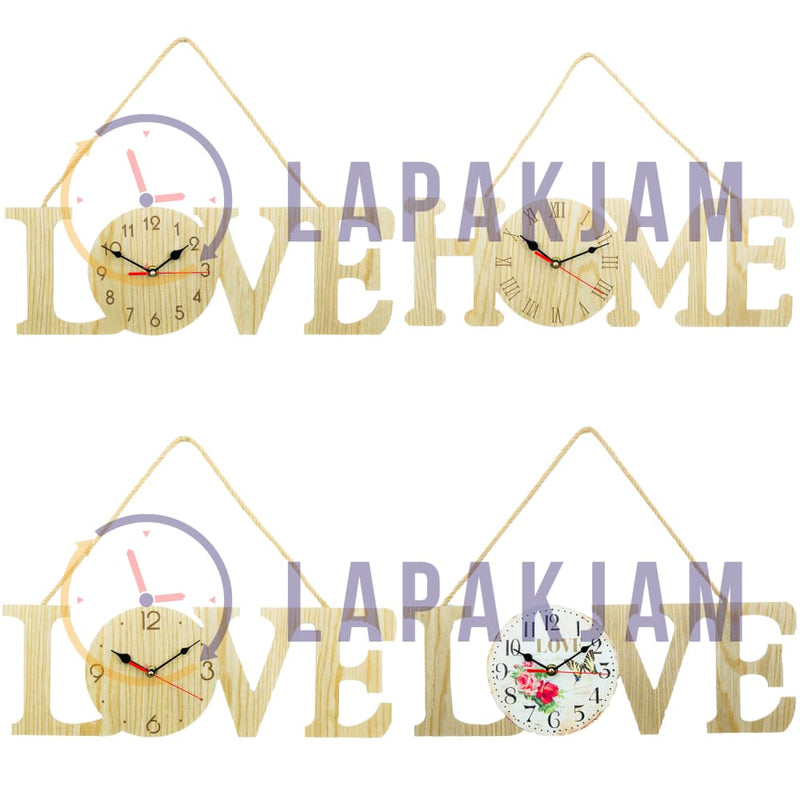 Jam Dinding Analog Polos Minimalis Vintage Love 1 JDVIAH-012LOVE