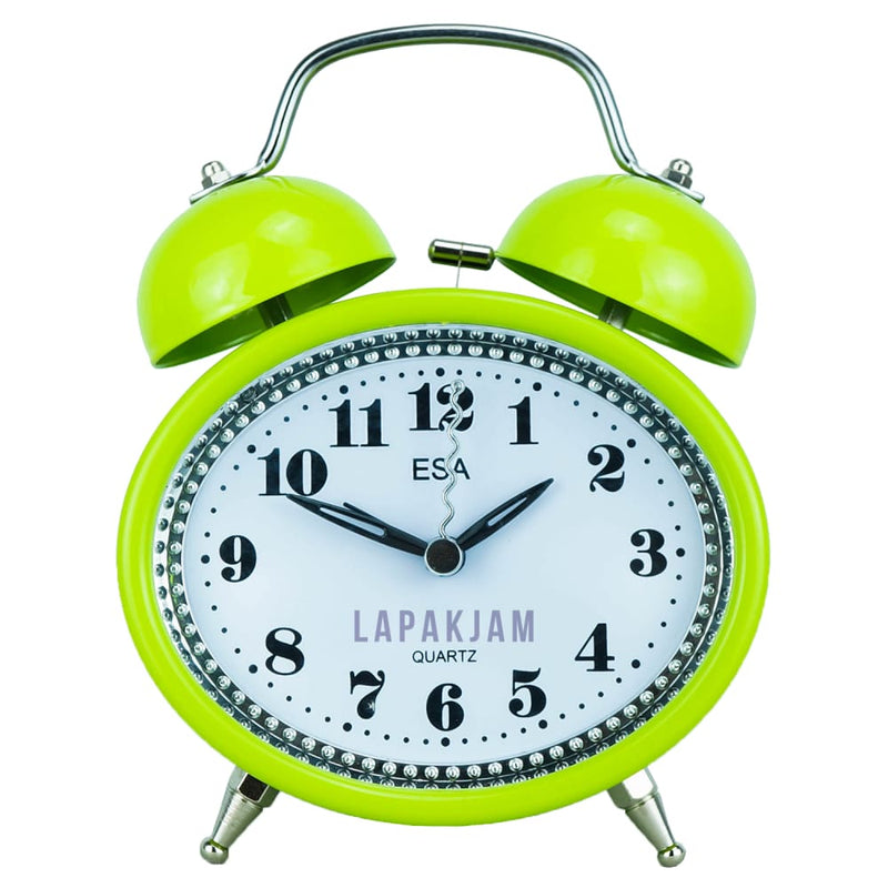Jam Weker Analog Polos Minimalis Esa Hijau WEES840HIJ