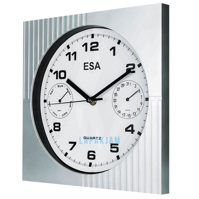 Jam Dinding Analog Polos Minimalis Esa Silver JDES6683SIL