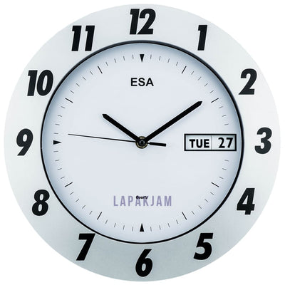 Jam Dinding Analog Polos Minimalis Esa Silver JDES6356SILPUT