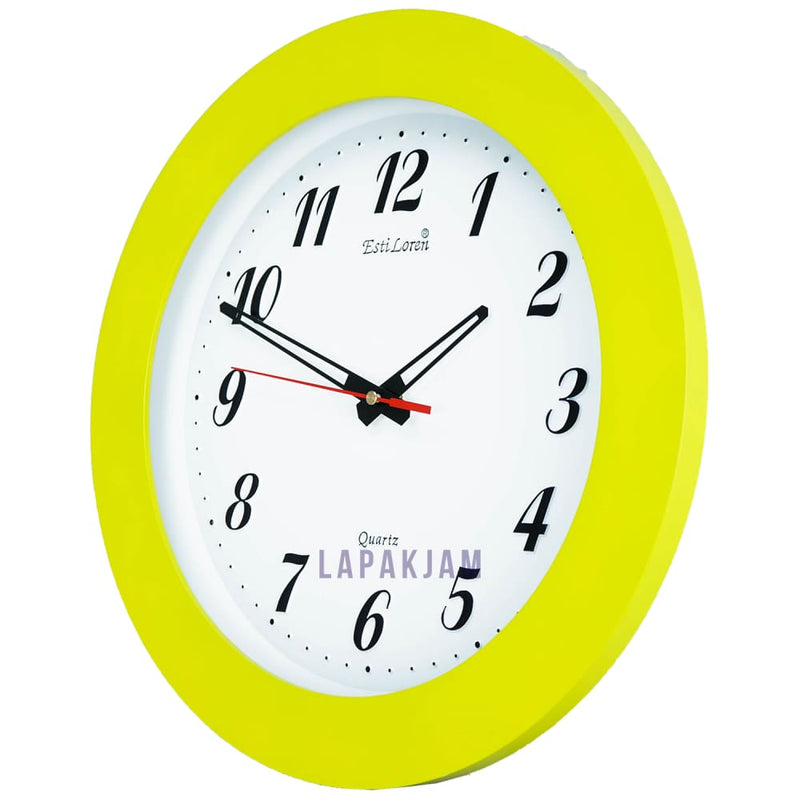 Jam Dinding Analog Polos Minimalis Estiloren Hijau JDTIPTS9DMGE