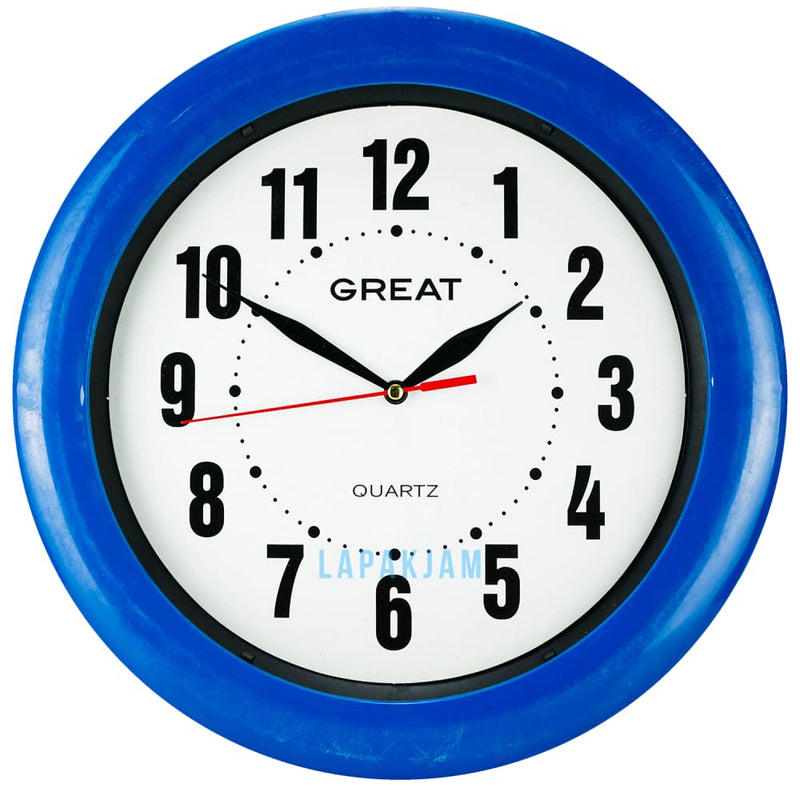 Jam Dinding Analog Custom Great Biru JDGR898999BIR