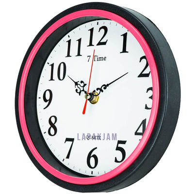 Jam Dinding Analog Polos Minimalis Seven time Hitam JDSE28HIT
