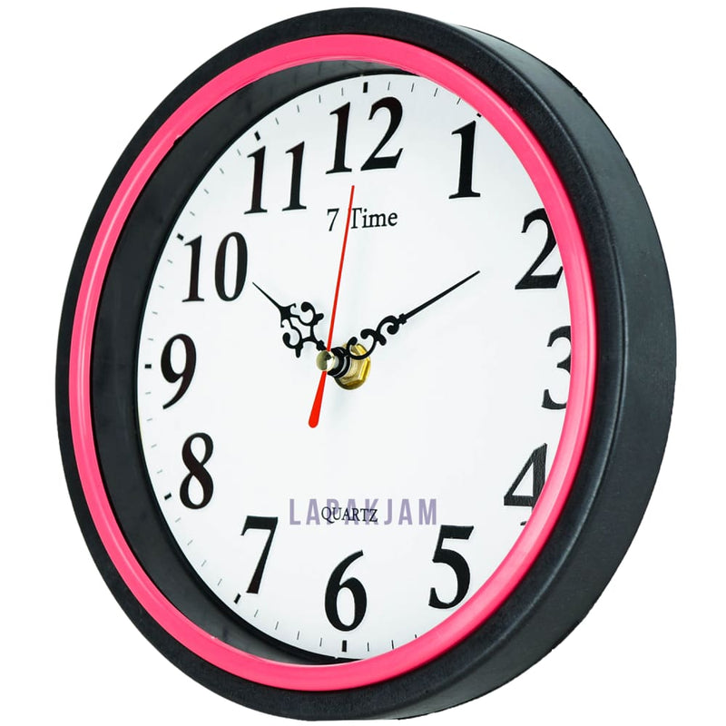 Jam Dinding Analog Polos Minimalis Seven time Hitam JDSE28HIT