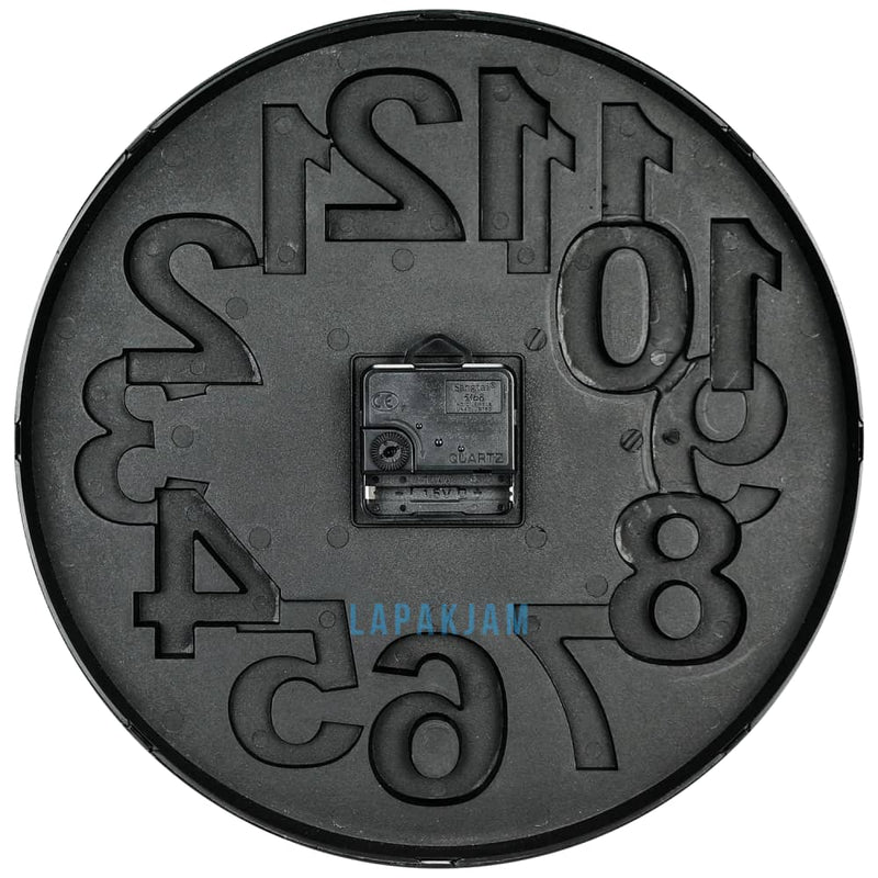Jam Dinding Analog Polos Minimalis Platinum Hitam JDPLATPT-10761HIT