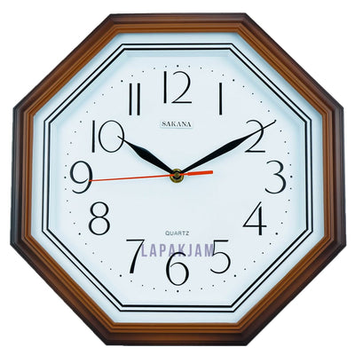 Jam Dinding Analog Polos Minimalis Sakana Coklat JDSA082COK