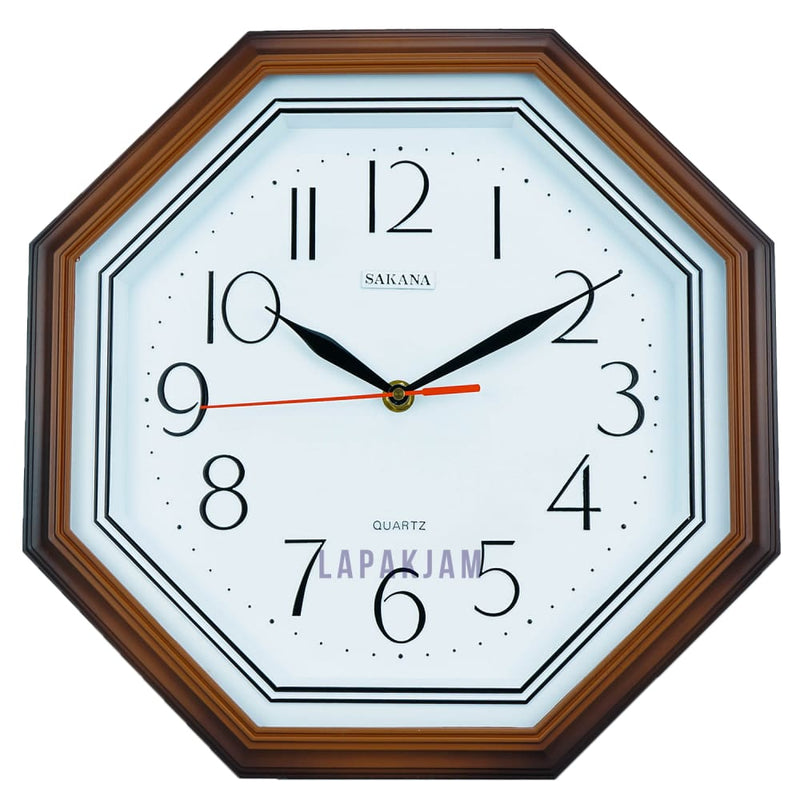 Jam Dinding Analog Polos Minimalis Sakana Coklat JDSA082COK