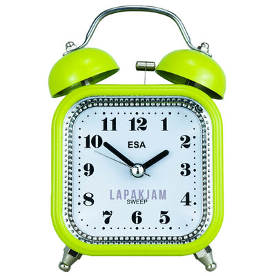 Jam Weker Analog Polos Minimalis Esa Hijau WEES859HIJ