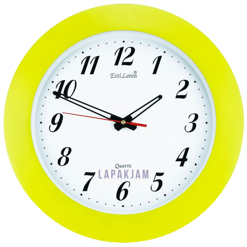 Jam Dinding Analog Polos Minimalis Estiloren Hijau JDTIPTS9DMGE