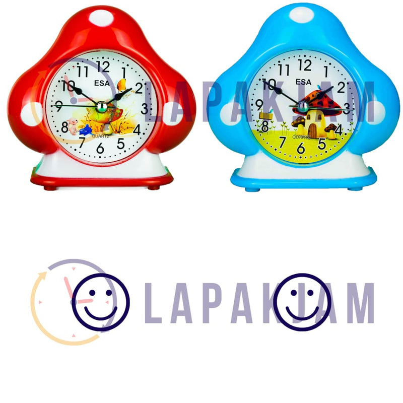 Jam Weker Analog Polos Minimalis Esa Merah WEES107MER