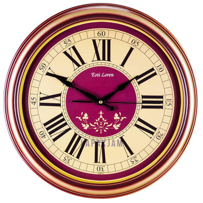 Jam Dinding Analog Polos Minimalis Estiloren Maroon JD30T266P2MGO