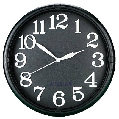 Jam Dinding Analog Polos Minimalis Esa Hitam JDESA102HIT