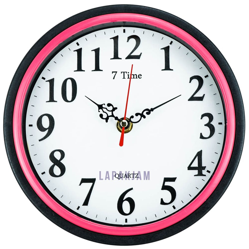 Jam Dinding Analog Polos Minimalis Seven time Hitam JDSE28HIT