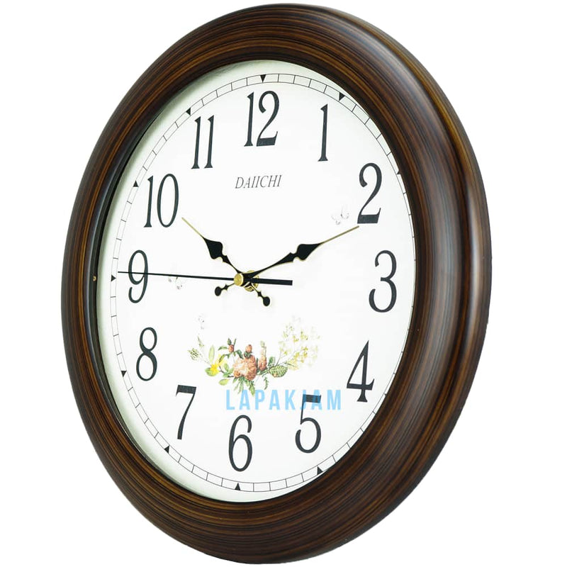 Jam Dinding Analog Polos Minimalis Daiichi Coklat JDIIWDJ-2ARRO