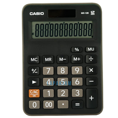 Kalkulator Basic Polos Casio Hitam KLCAMX12BHIT