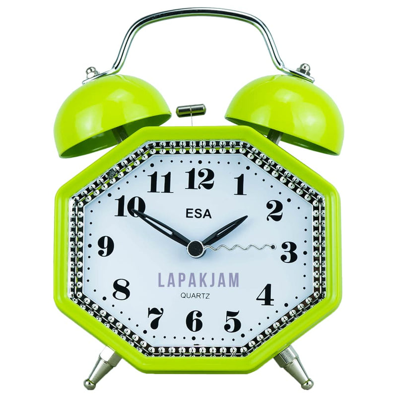 Jam Weker Analog Polos Minimalis Esa Hijau WEES841HIJ