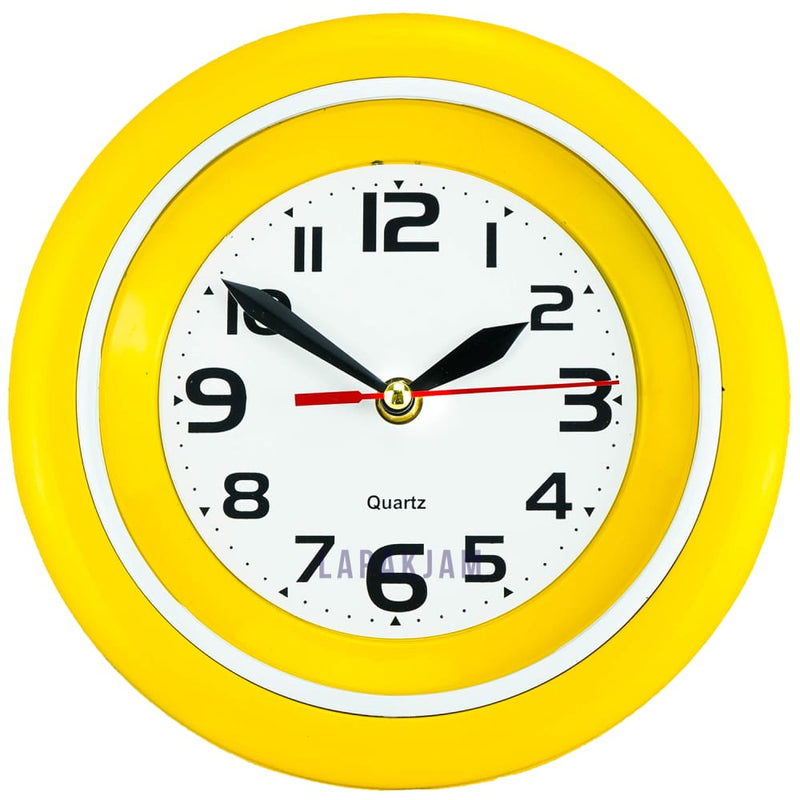 Jam Dinding Analog Polos Minimalis Piorus Kuning JDPI08KUN