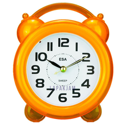 Jam Weker Analog Polos Minimalis Esa Orange WEESAH17ORA