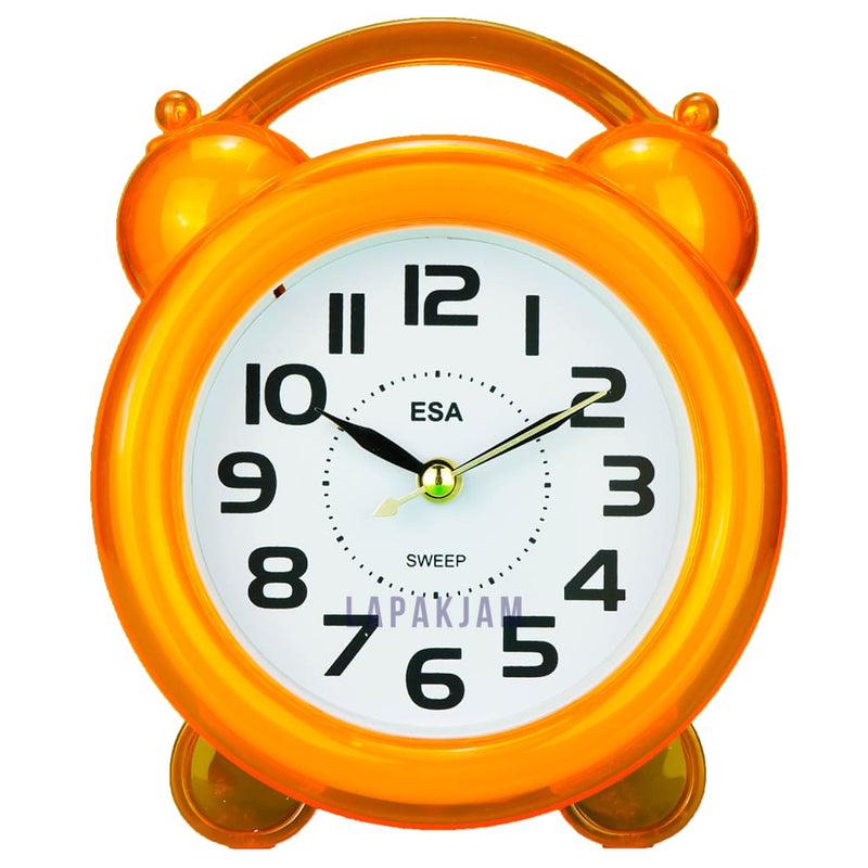Jam Weker Analog Polos Minimalis Esa Orange WEESAH17ORA