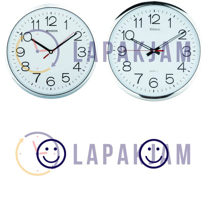 Jam Dinding Analog Polos Minimalis Edison Silver JDEDISEDWS28T26CHSIL