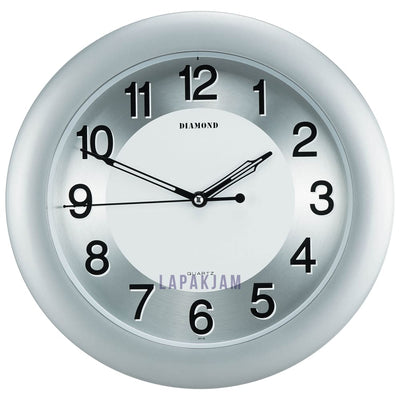 Jam Dinding Analog Polos Minimalis Diamond Silver JDDI237-16SIL