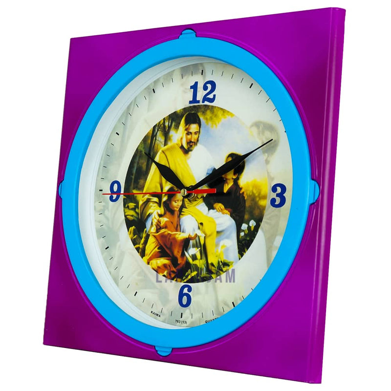 Jam Dinding Analog Nuansa Nasrani Esa Ungu JDESLO73NASUNG