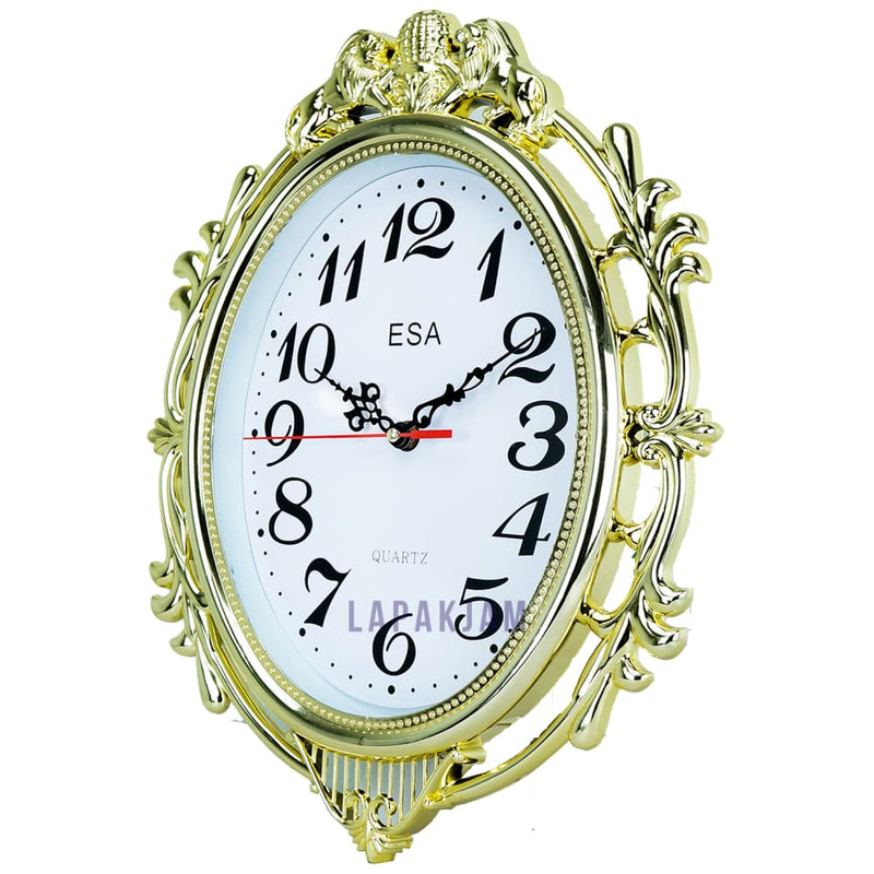 Jam Dinding Analog Polos Minimalis Esa Gold JD00ESA-617OL