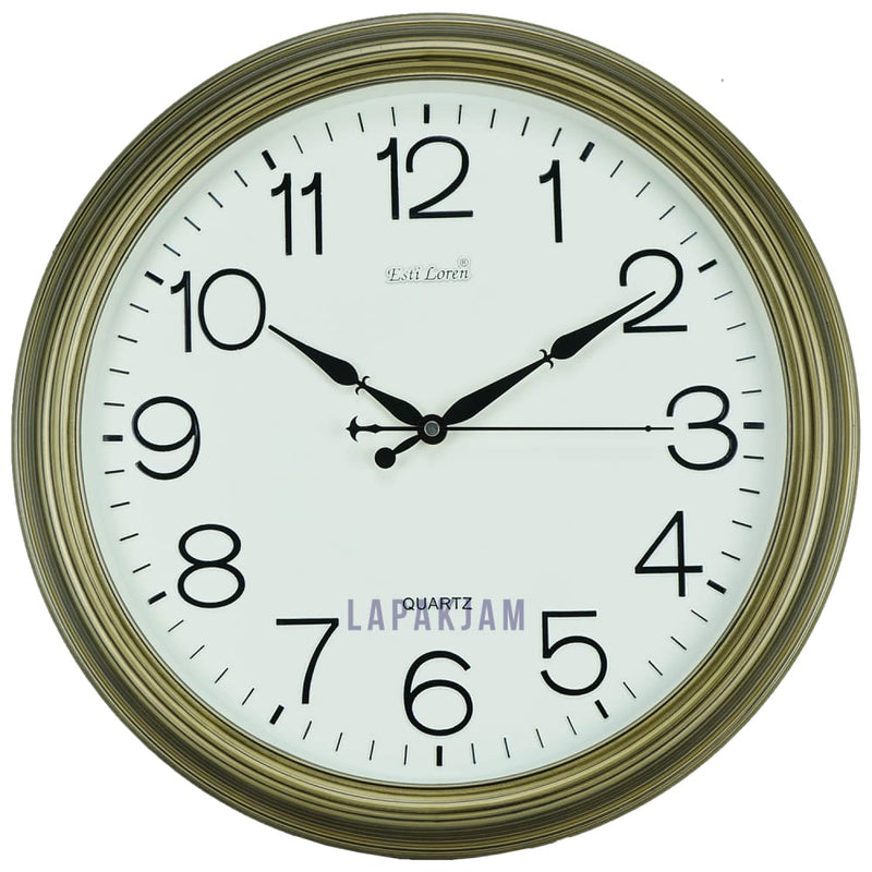 Jam Dinding Analog Polos Minimalis Estiloren Gold JD45T221DMGOL