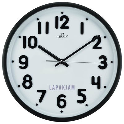 Jam Dinding Analog Polos Minimalis Mirado Hitam JD19Q-102HI-BL