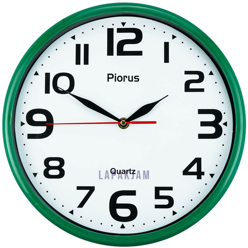 Jam Dinding Analog Polos Minimalis Piorus Hijau JDPI818HIJ