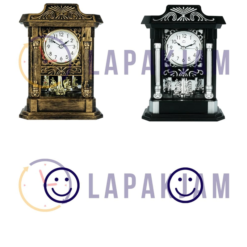 Jam Weker Rotary Polos Minimalis Kikai Cokelat WEKIKAIF006COKCR
