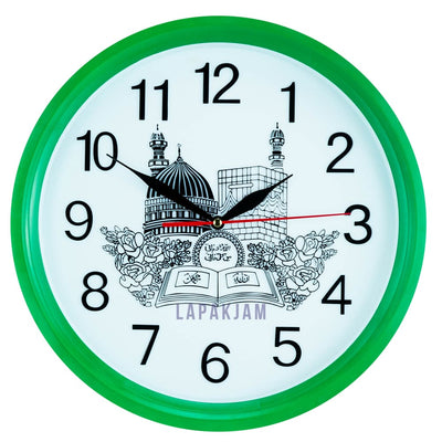 Jam Dinding Esa 594 NI Hijau Putih 31 cm