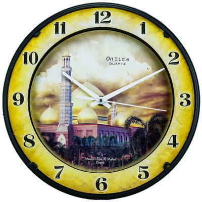 Jam Dinding Analog Nuansa Islami Ontime Kuning JDON23-M5