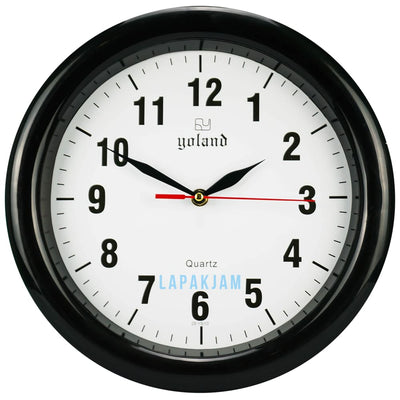 Jam Dinding Analog Polos Minimalis Alari Hitam JDALAR2829PHIT