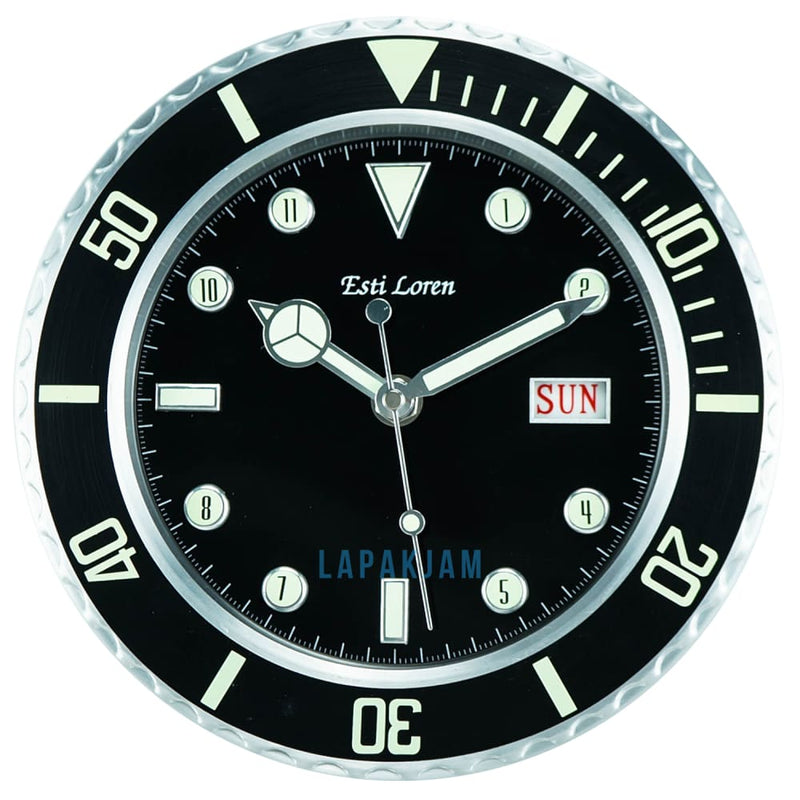 Jam Dinding Analog Polos Minimalis Estiloren Silver JD20EST59ITIL