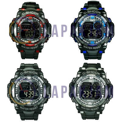 Jam Tangan Digital Sporty QnO Hitam Merah JAQNOD-05DHITMER