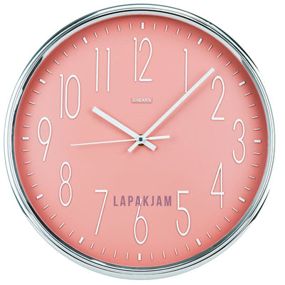 Jam Dinding Analog Polos Minimalis Sakana Pink JDSA449CPIN