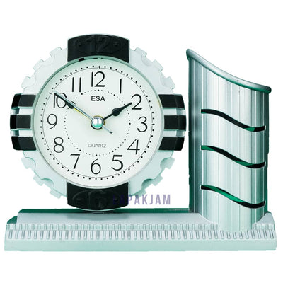 Jam Weker Analog Polos Minimalis Esa Hitam WEESAA-35HIT
