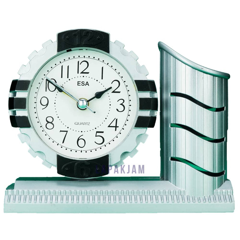 Jam Weker Analog Polos Minimalis Esa Hitam WEESAA-35HIT