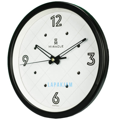 Jam Dinding Analog Polos Minimalis Miracle Hitam JDMIRAM28PS010HIT