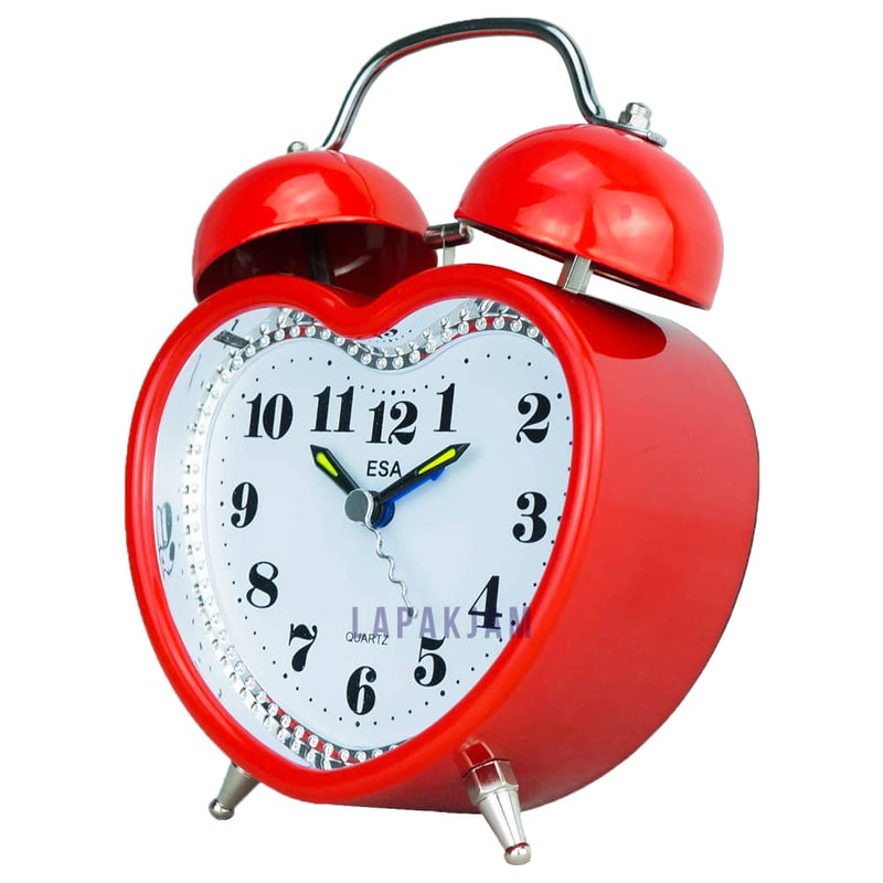 Jam Weker Analog Polos Minimalis Esa Merah WEES83MER