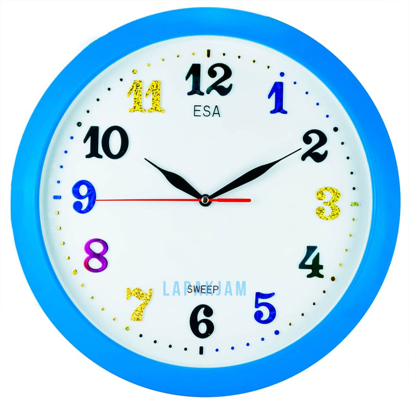 Jam Dinding Analog Polos Minimalis Esa Biru JDESA331BIR