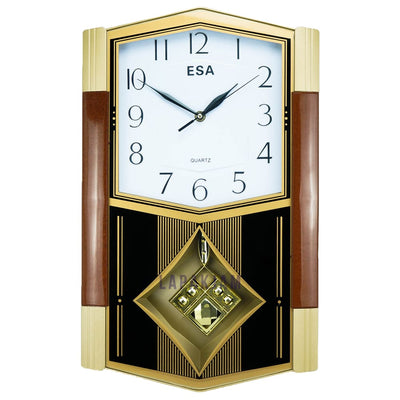 Jam Dinding Bell & Bandul Polos Minimalis Esa Coklat JDESX1409ACOK