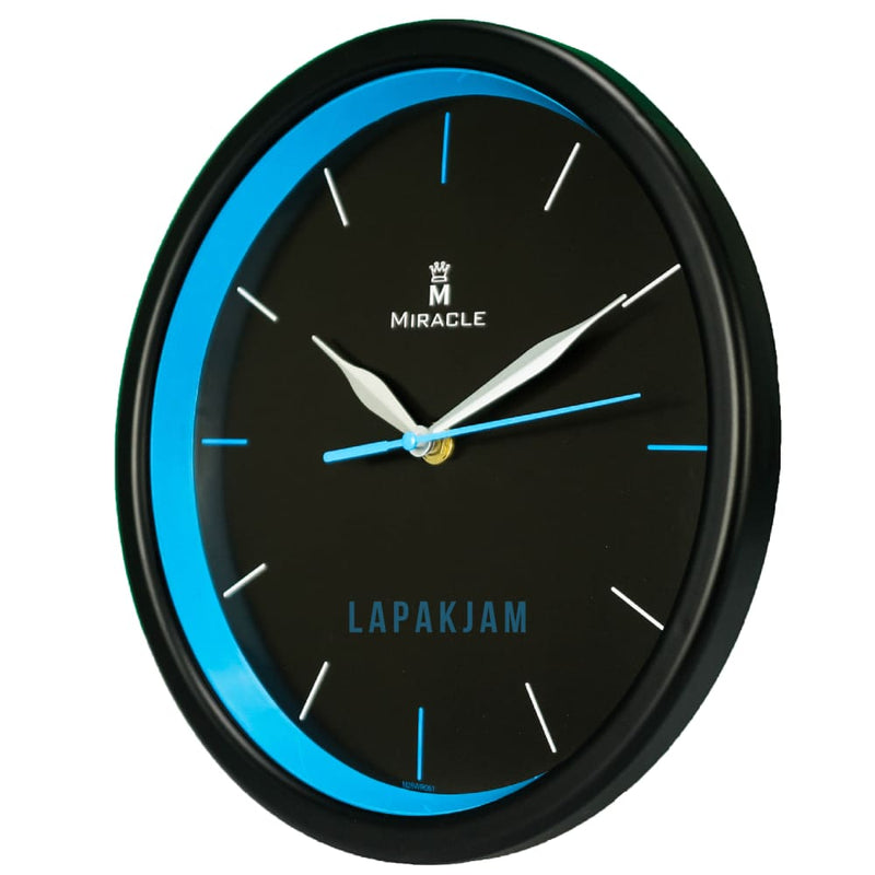 Jam Dinding Analog Polos Minimalis Miracle Biru JDMIRAM28WR061BIR