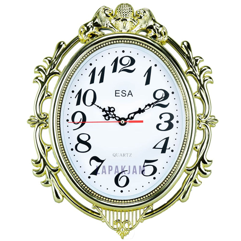 Jam Dinding Analog Polos Minimalis Esa Gold JD00ESA-617OL