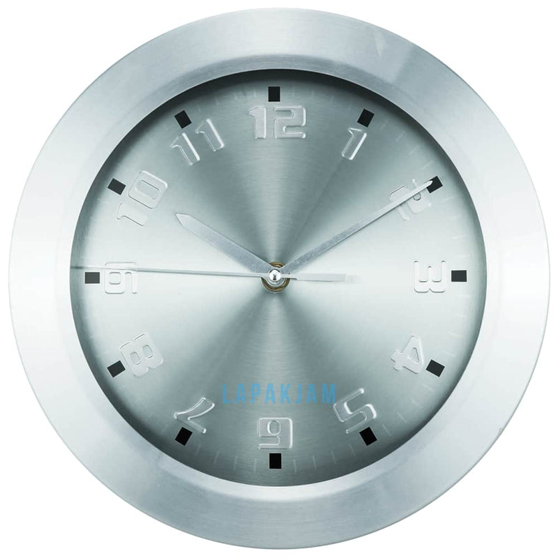 Jam Dinding Analog Polos Minimalis Stainless Silver JDST7084SIL