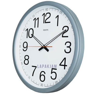 Jam Dinding Analog Polos Minimalis Sakana Silver JDSA415NSIL